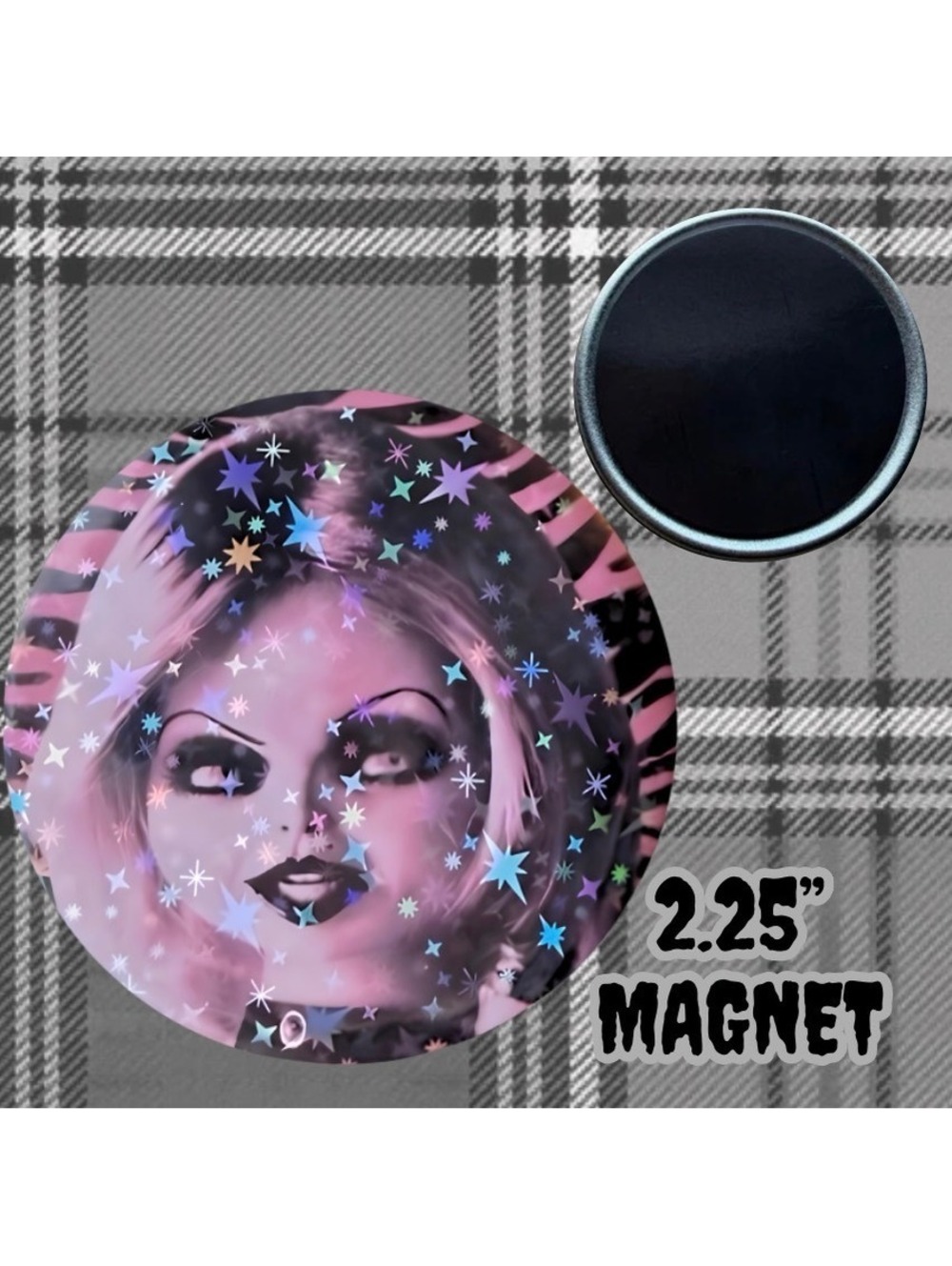 Bride of Chucky 2.25" Handmade Tiffany Magnet